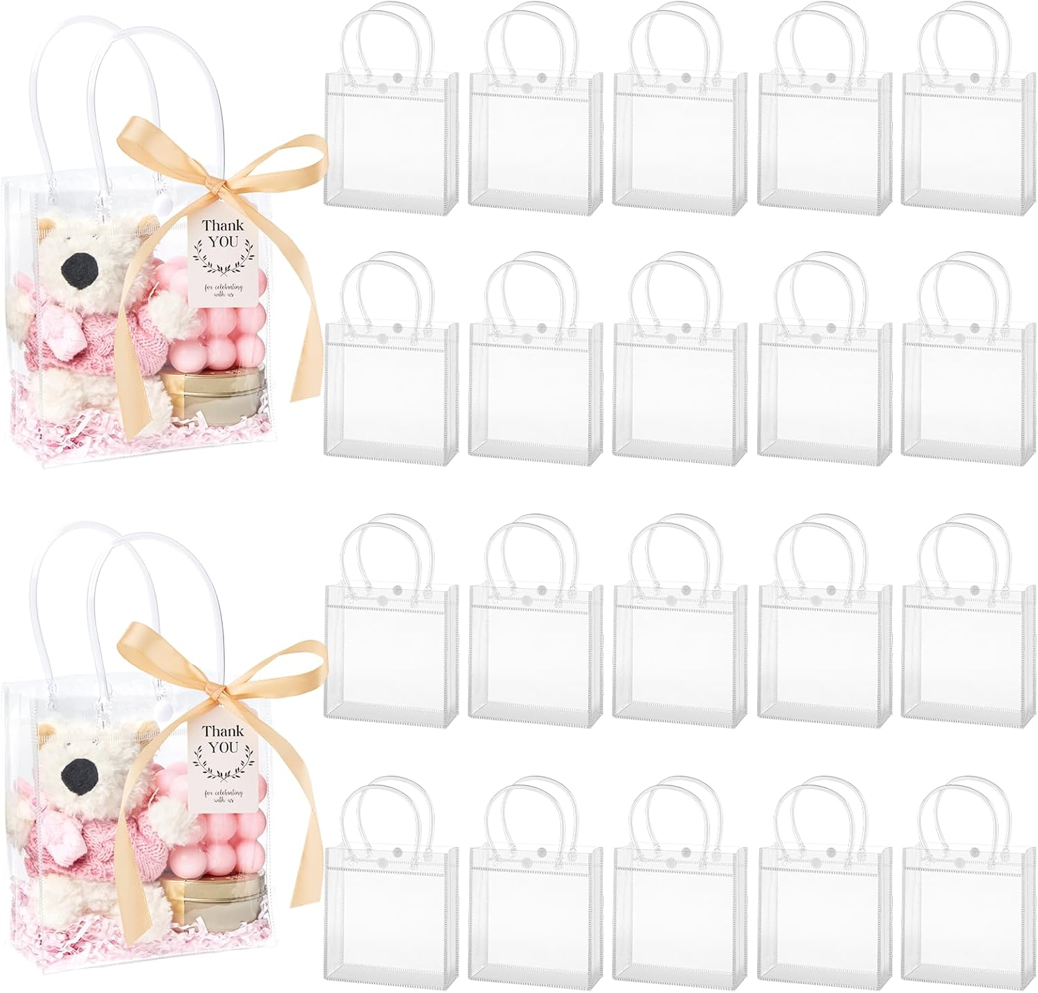 Baby Products Gift Pack - Clear Gift Bags with Handles, 30