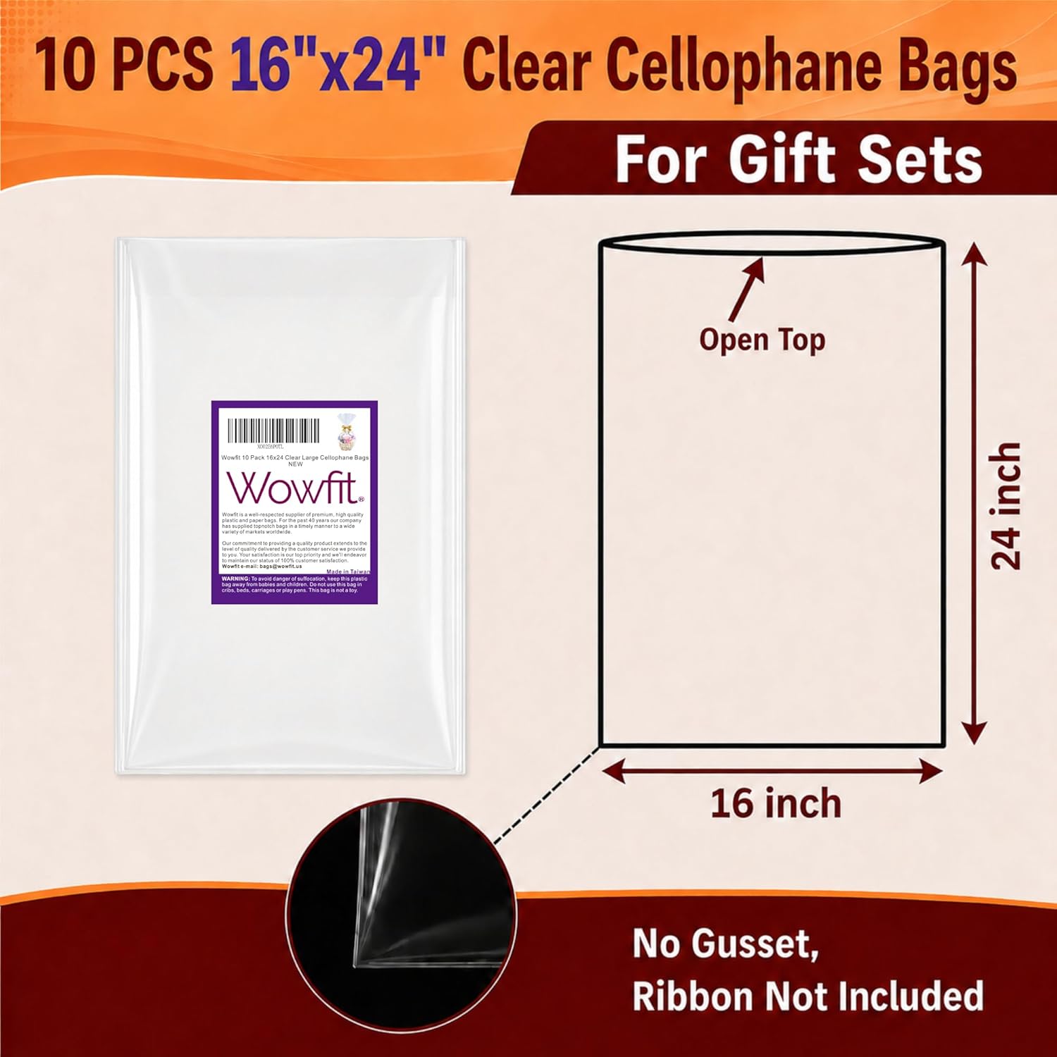 Clear Cellophane Gift Bags 10  - Baby Products Gift Pack incelemesi ve fiyatı
