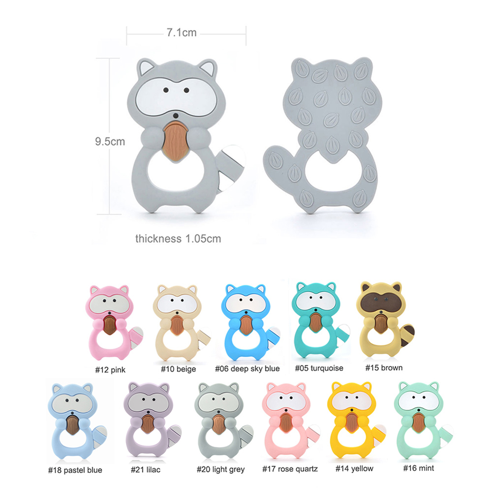 1PC Raccoon Silicone Teether T - Baby Products List incelemesi ve fiyatı