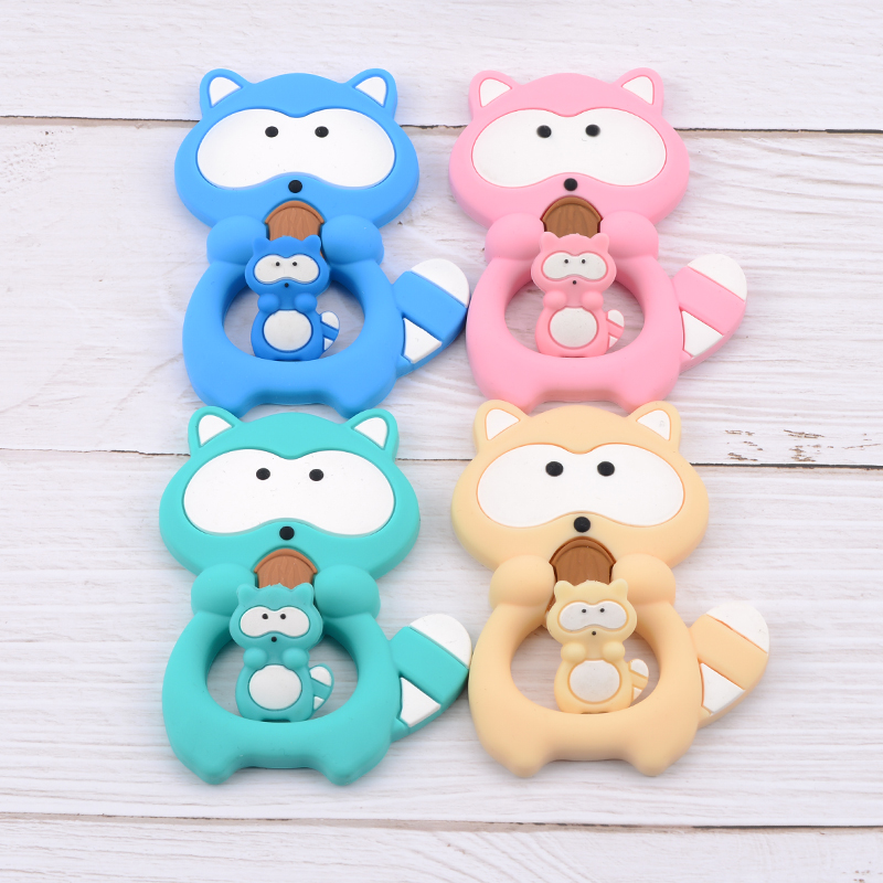 1PC Raccoon Silicone Teether T - Baby Products List incelemesi ve fiyatı