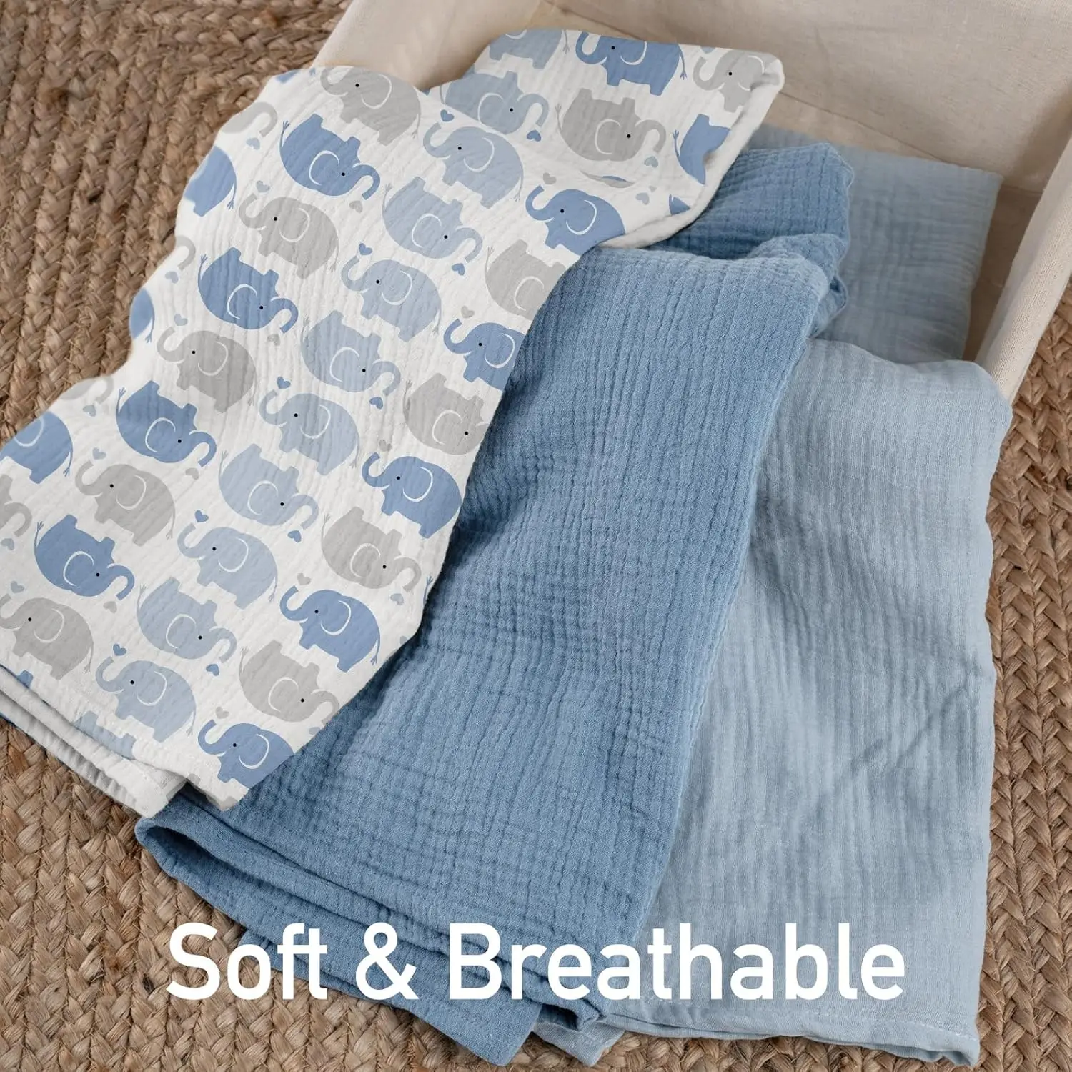 3-Pack Muslin Swaddle Blankets - Baby Products Gift Pack incelemesi ve fiyatı