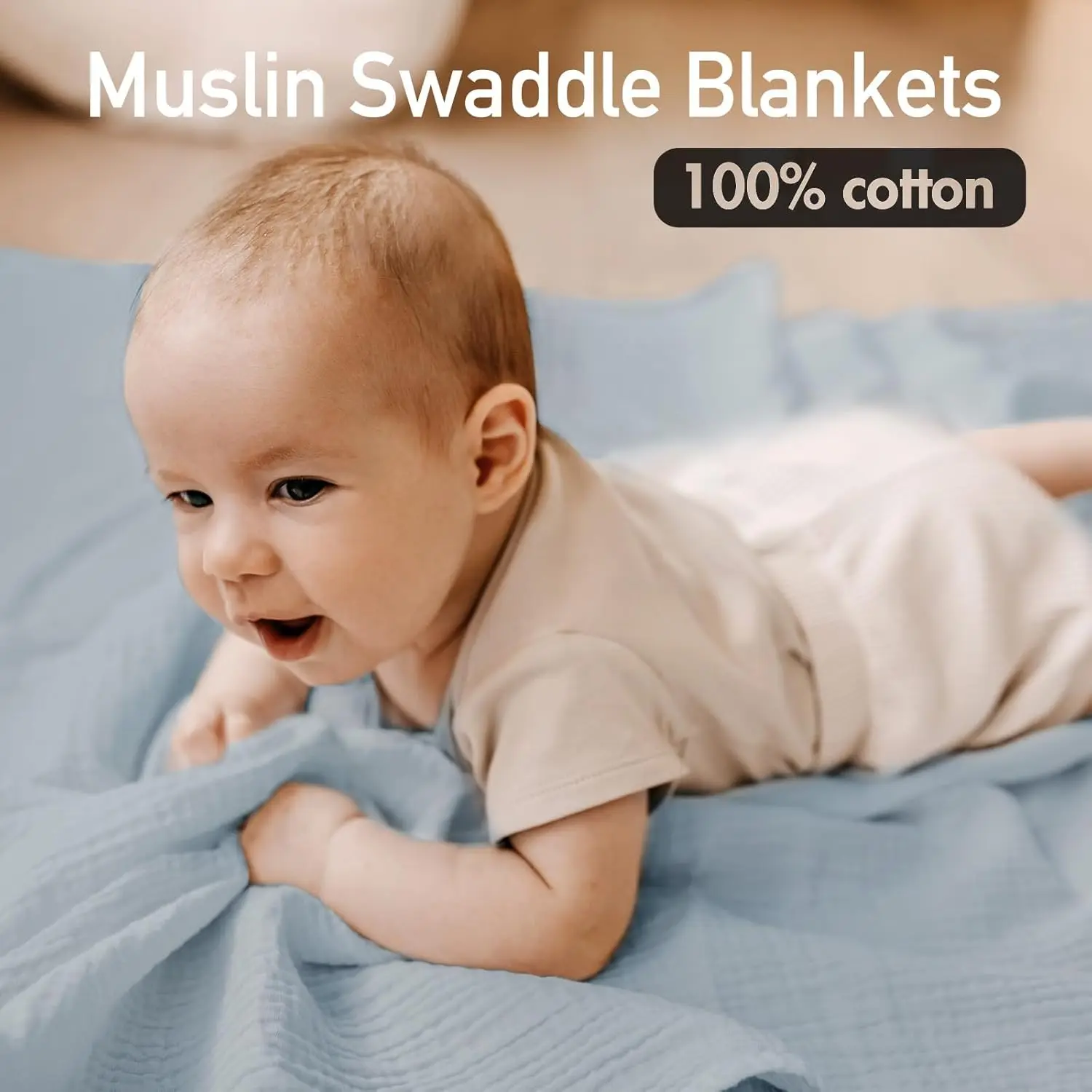 3-Pack Muslin Swaddle Blankets - Baby Products Gift Pack incelemesi ve fiyatı
